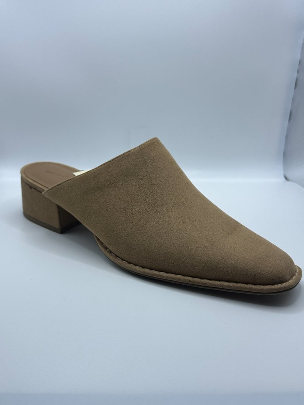 Universal Thread Tan Suede Block Heel Mules Slip On Shoes Size 9 NWT
